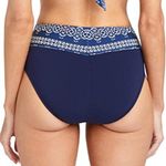 Robin Piccone NWT  Blue Bandana High Waist Bikini Bottoms M Photo 3