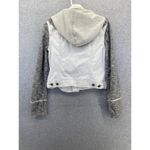 Free People  Women's Jacket Hoodie Denim Size XS Knit Distressed Photo 3