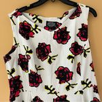 Hearts and Roses Swing Pin Up Tulle Trim Dress Graffiti Rose White, US 14 White Photo 2