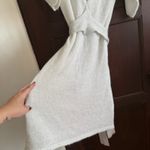 SISLEY Paris | Cream Mohair Blend Tie Waist Sweater Dress with sparkle | Small White Photo 4