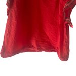 Ellison  Women's Size Large Red Embroidered Ruffled Sleeves‎ Blouse Photo 4