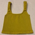 Free People NEW! HAPPINESS RUNS SQUARE NECK Ribbed Crop Top XS/S Gold Green Photo 5