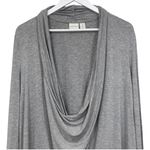 Zenergy by Chico’s Gray Knotted Sweatshirt Deep Cowl Neck size 2 or US 12 Womens Photo 1