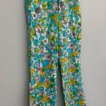 ZARA Floral Printed Linen Blend Mini Flare Trousers Photo 2