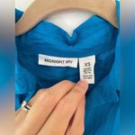 Midnight Sky Blue Pleated Buttoned Tie Photo 1