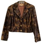 Painted Pony Medium Jacket Blazer Animal Print 100% Polyester Dark Brown Rare Photo 0