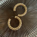 Gold Twisted Chunky Hoop Earrings Photo 1