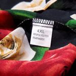 SheIn Curve Off Shoulder Cropped Top Floral Black Red Size 4XL Blouse Shirt Plus Photo 4