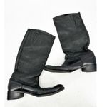 Tory Burch Keaton Black Pebbled Leather Logo Medallion Riding Boots Size 9.5M Photo 4