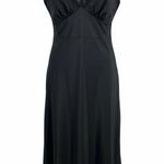 Vintage Colette Barbizon Black Slip Dress / Lingerie Lace Trim Size 14 Photo 0