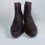 Journee Collection Journee Signature Womens Skyller Maroon Brown Woven Leather Bootie size 6 Photo 2
