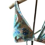Shade & Shore  Women's Blue Floral Print Triangle Bikini Top - Size Large - NWT Photo 9