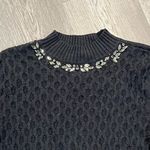 Simply Vera, Vera Wang Simply Vera Vera Wang Sweater Size Medium Black Pullover Mock Neck Embellished Photo 2