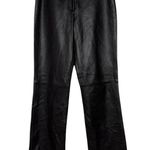 DKNY NWOT 100% Leather Black Mid Rise Bootcut Pants Size 8 Photo 0