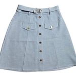 Maje  Jamela Blue Button Front Mini Skirt Size: 36 Photo 0