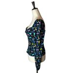 STAUD Black Multicolor Print Long Sleeve Sweetheart Neck Josephine Top 12 Photo 7