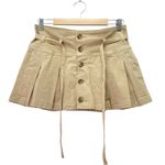 American Eagle NWT Pleated Twill Skort Khaki Button Front Low Rise Size 4 Preppy Photo 3
