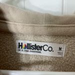 Hollister EUC ‎ Co women’s tan cream stitch decal pullover fleece lined hoodie M Photo 3