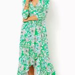 Lilly Pulitzer Moana Green floral high low Maxi Dress Photo 0