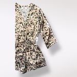 Show Me Your Mumu Show Me Your Mumu Blush Pink Cheetah Print Walker Romper Size S Satin Boho NWOT Photo 3