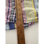 C&C California Top Size M Pastel Stripe Linen Coastal Boxy Oversized Lagenlook Photo 6