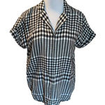 Beach Lunch Lounge Gingham Plaid Cuffed Button-Up Shirt Style LCT5020 Women Sm Photo 0