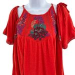Free People Fast Times Cold Shoulder Beaded Embroidered Tunic Top Photo 4
