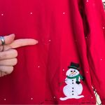 Vintage Bechamel snowman Christmas winter sweatshirt cardigan Red Photo 3