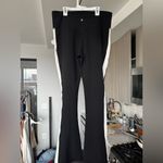 Athleta  Elation Ultra High Rise Sport Stripe Split Slim Flare black & white Photo 6