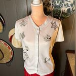 Blair Vintage Beachy Embroidered Button Up Top Medium Photo 3