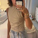 superdown  Beige Ruched Tank Top Photo 1