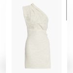 IRO  Roxanie One Shoulder Fil Coupé Chiffon Mini Dress Off White Size 40 or US‎ 8 Photo 15