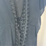 Melrose and Market  one size women’s black sheer swimsuit cover up lace tie kimono Photo 2