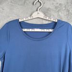Lands' End  Top M Blue Side Tie Knot Short Sleeve T-Shirt Casual Elevated Chic Photo 3