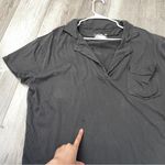 Free People  Polo Tshirt NWT nina oversized womens Gray (medium) boho preppy Photo 5