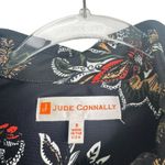 Jude Connally Melody Floral Black Long Sleeve Collared Printed High Low Top Sm S Photo 5