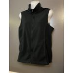 Lands' End  Vest Womens Medium Black Fleece Full Zip Sleeveless Jacket Outdoor Photo 1