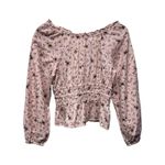 Madewell Sophia Top Bouquet Floral XS Pink Smocked Puff Sleeve Cottage Ruffle Photo 2