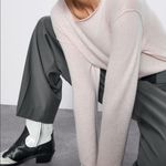 ZARA NWT Super Soft Exposed Seam Top Sweater Taupe Small Photo 4