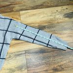 Banana Republic Wool Cashmere Sweater Crewneck Gray Navy Checked Plaid Medium Photo 9