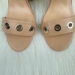 Women's AMS Sarah Silver Grommet Accent Slingback Block Heel Sandals Nude Size 8 Tan Photo 6