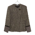Bosca 1990s Vintage Brown Tweed Jacket Stunning Knit Frayed Twee Jacket Small Size M Photo 3