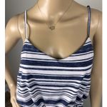 Soma Dress Blue / White V-Neck Pullover Sleeveless Long Maxi sz Large Coastal Photo 3