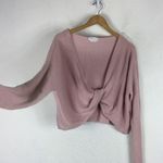 Lovers + Friends Spring Twist Sweater Dusty Rose Plunge Front Womens Small Photo 10