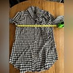 Kardashian Kollection  Blouse Houndstooth Bow Long Sleeve Dark Academia Sz XS Photo 7
