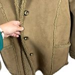 VINTAGE L.L. Bean Women’s Suede Sherpa Lined Long Coat Brown Size M Size M Photo 2