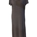 Michael Kors black and white striped tshirt maxi dress sz P/L Photo 3
