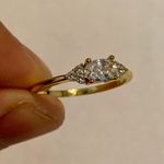 Sterling Silver Oval White Diamond Ring Size 7 Photo 0