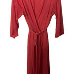 Natori  Robe Woman M Coral Belted Tie Stretchy Knit Midi Length Photo 0