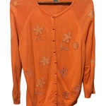 Josephine Chaus Y2K VTG  Women‎ Beaded Flower Cardigan L Peach Cottagecore Boho Photo 0